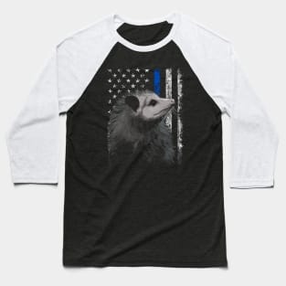 Opossum American Flag Nuzzles, Tee Triumph for Wildlife Admirers Baseball T-Shirt